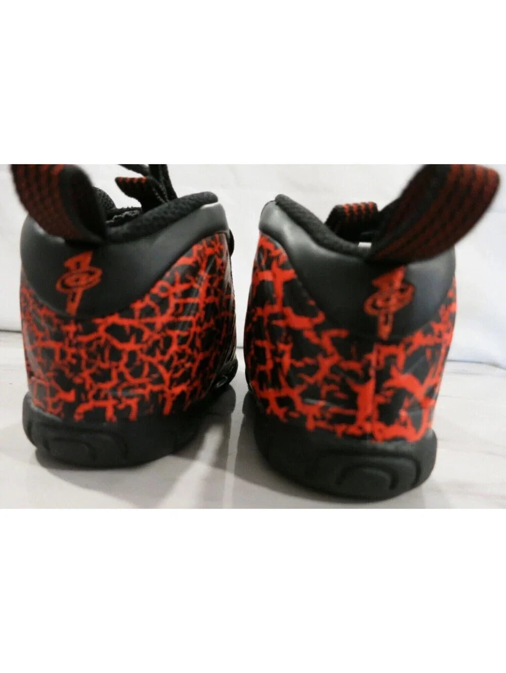 Nike Little Posite One TD 'Cracked Lava' Toddler Sz 6C 723947-012 Black Crimson